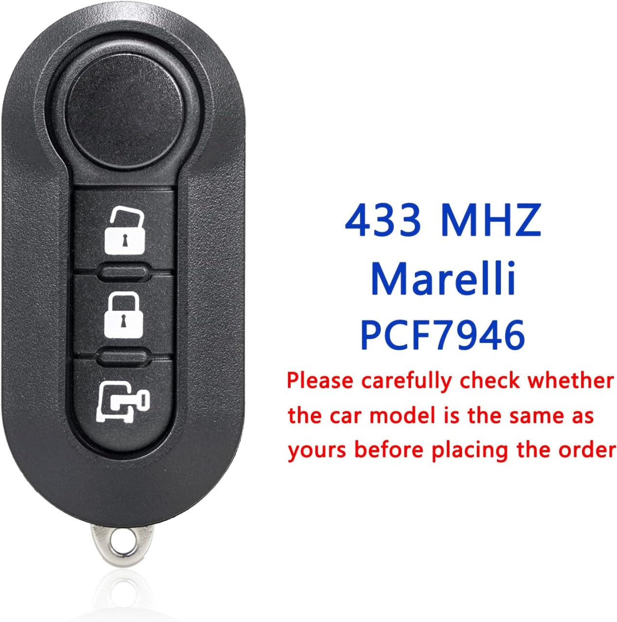 Cheie Auto Completa Programabila, cu telecomanda 433MHz, 3 butoane, cip PCF7946, sistem Marelli – compatibila Fiat Ducato, 500L, Doblo, Panda, Citroen Relay, Peugeot Boxer, Iveco, Ford Ka, Opel Combo - 3 | YEO