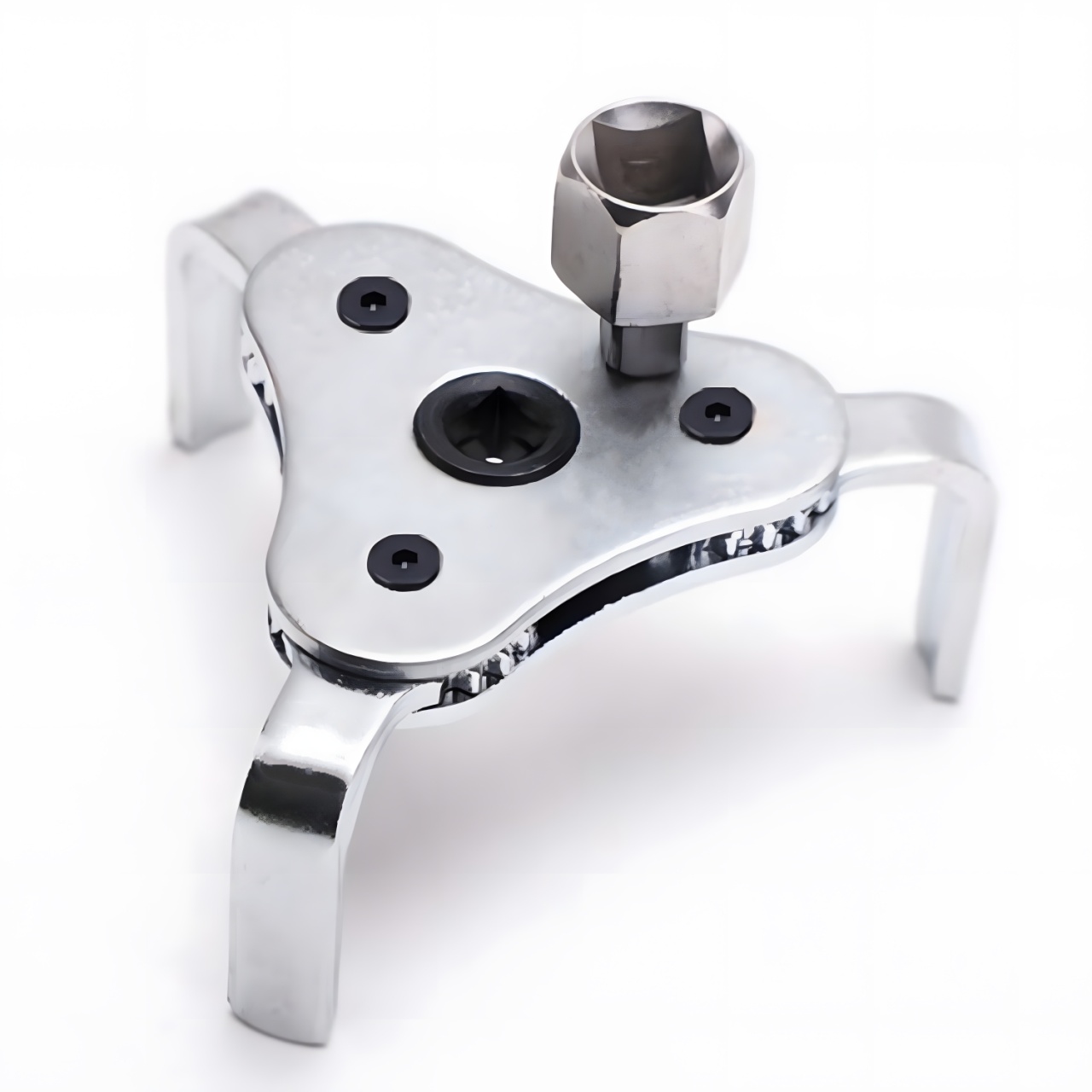 Cheie universala pentru filtru de ulei Techstar, reglabila cu 3 brate (3-Jaw), 2 cai, Metalic - 2 | YEO