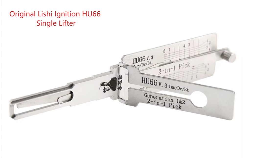 Decodor auto Lishi HU66 2 in 1 pentru contact si usa, pick decoder chei pentru VW Audi Skoda Seat Porsche, lama HU66