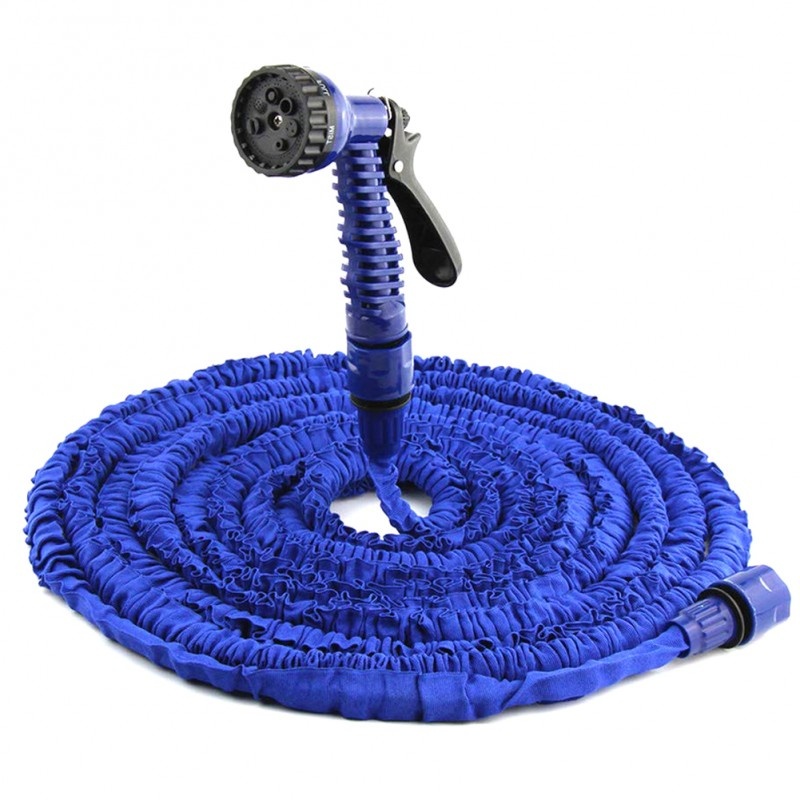 Furtun de gradina extensibil Magic Hose cu 7 Moduri de Stropire Culoare Albastru Lungime 22.5m