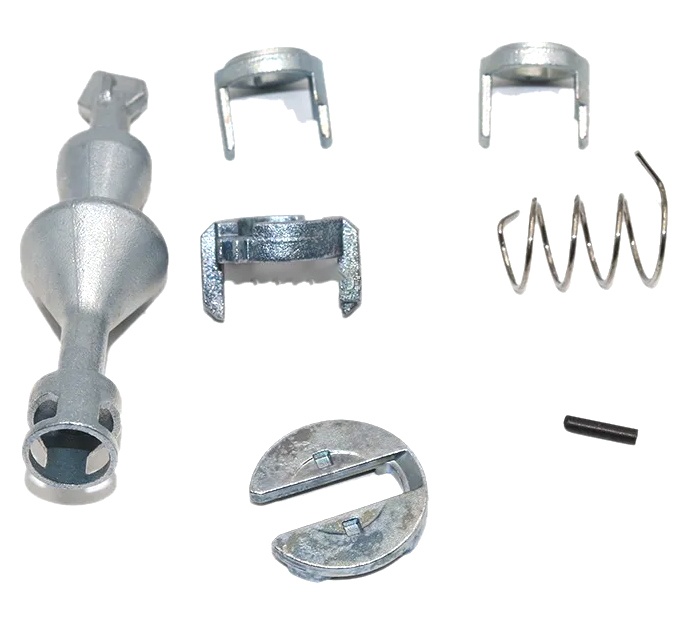 Kit reparatie incuietoare yala usa auto Techstar, compatibil BMW Seria 3 E90 E91 E92 E93, Butuc fata stanga sau dreapta, 7 piese, Metal, Argintiu - 1 | YEO