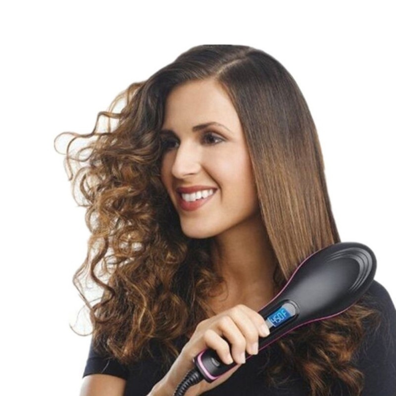 Poze Perie Ceramica Techstar® Simply Straight, Sistem Revolutionar Indreptare fara Degradare a Parului Reglare Digitala 230°