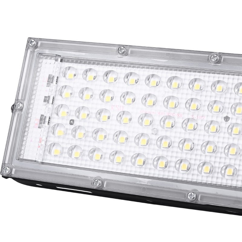 Proiector LED de Exterior Techstar®, 50 W, Culoare lumina 6500 K, SMD, 220 V, IP 65, Unghi iluminare 120°, Suport reglabil, Negru - 2 | YEO