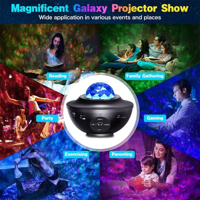 Poze Proiector Smart Techstar® Star and Clouds, WiFi, Telecomanda, Google Assistant, Alexa, IFTTT, Smart Life, Tuya, Programabil