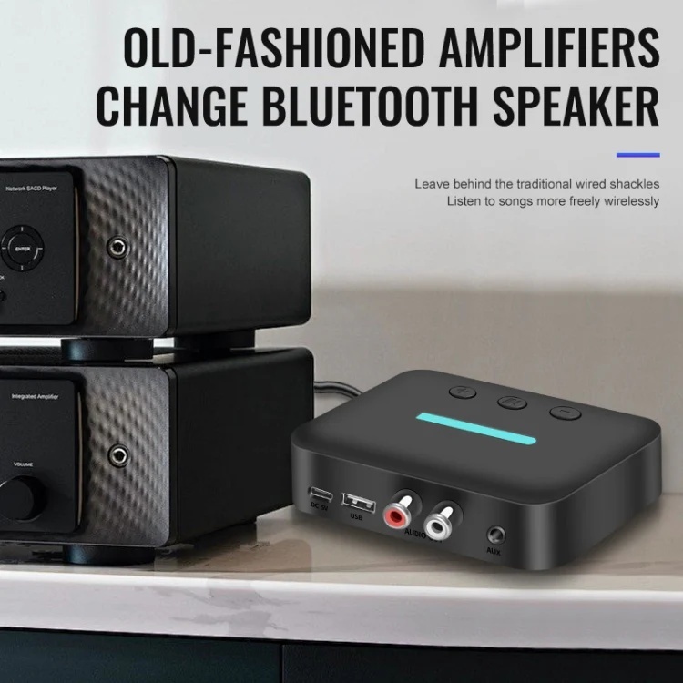 Receiver Audio Bluetooth Techstar T88, Bluetooth 5.3, AUX 3.5mm + RCA L/R, USB Play (U-Disk), USB-C 5V, Distanta 10m, Stereo HiFi - imagine 10