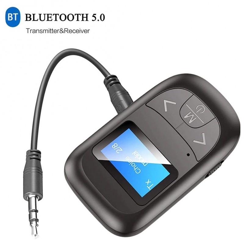 Receptor Transmitator Bluetooth Techstar® T14, Bluetooth 5.0, Microfon Incorporat, Ecran LCD, AUX, Acumulator Incorporat, Control Media, HandsFree, MicroUSB - 2 | YEO