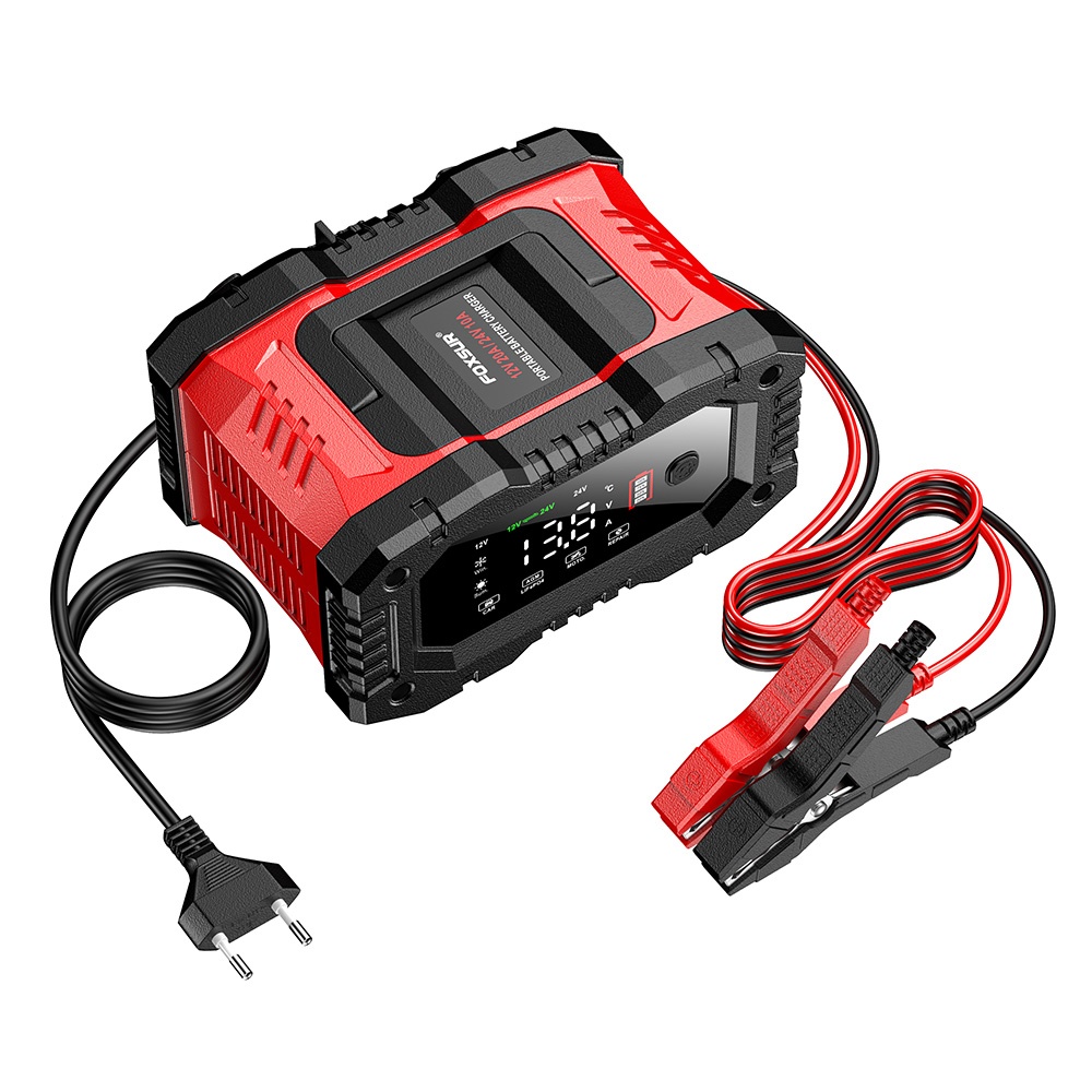 Redresor Auto Digital Foxsur FPT-200, Incarcator Automat 12V/24V 20A pentru Baterii 6Ah-300Ah, Ecran LCD și Compatibilitate Extinsa pentru Baterii Auto, Moto, Camion - 2 | YEO