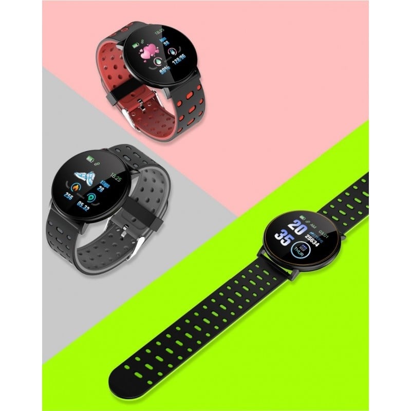 Resigilat Ceas Smartwatch Techstar® 119 Rosu, 1.3 inch IPS, Monitorizare Cardiaca, Tensiune. Bluetooth, IP65 - 3 | YEO