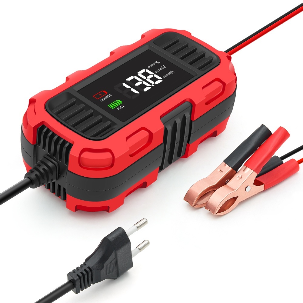 Resigilat Incarcator redresor baterie moto Techstar 12V 2A cu oprire automata, incarcare inteligenta cu 3 etape, afisaj LED, detectare nivel incarcare, compatibil AGM, GEL, SLA, WET, protectie multipla, supraincalzire si scurtcircuit - imagine 10