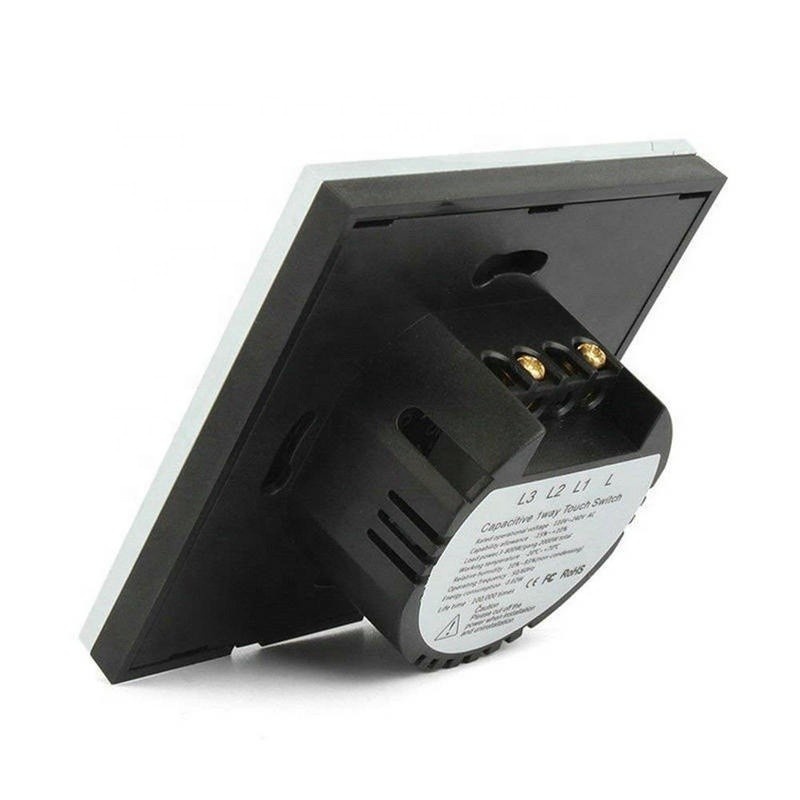 Resigilat Intrerupator Touch Techstar® TG02, Sticla Securizata, Design Modern, Iluminare LED, 2 Faze, Negru - 2 | YEO