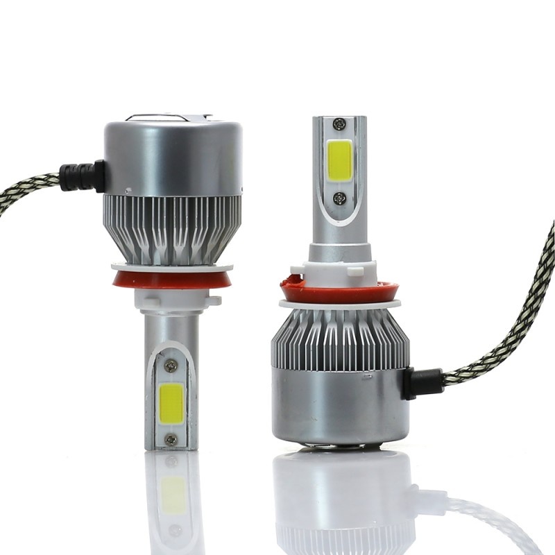 Resigilat Set 2 LED-uri Auto Techstar® C6, H11/H8/H9, 36w, 3800 Lumeni, 6500K, AUTO, 12-24 Volti, COB - 2 | YEO