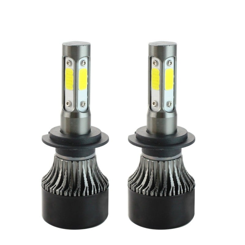 Resigilat Set 2 LED-uri Auto Techstar® S4, H7, 40w, 4000 Lumeni, 6500K, AUTO, 12-24 Volti, COB, Canbus, Radiator Aluminiu