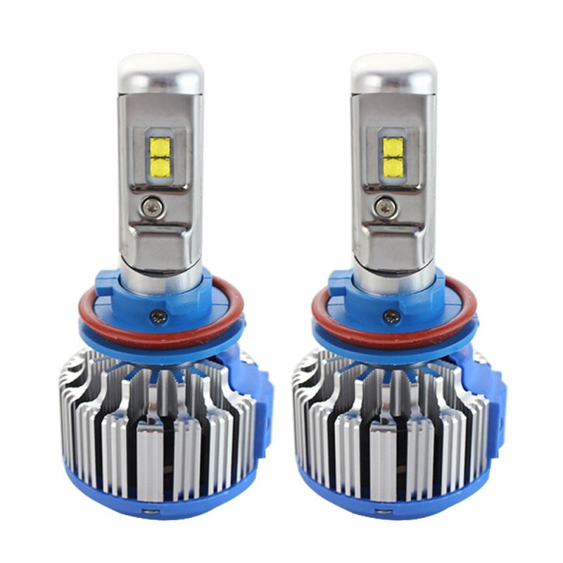 Resigilat Set 2 LED-uri Auto Techstar® T1, H11, 35w, 8000 Lumeni, 6000K, AUTO, 12-24 Volti, CREE, Canbus, Radiator Aluminiu