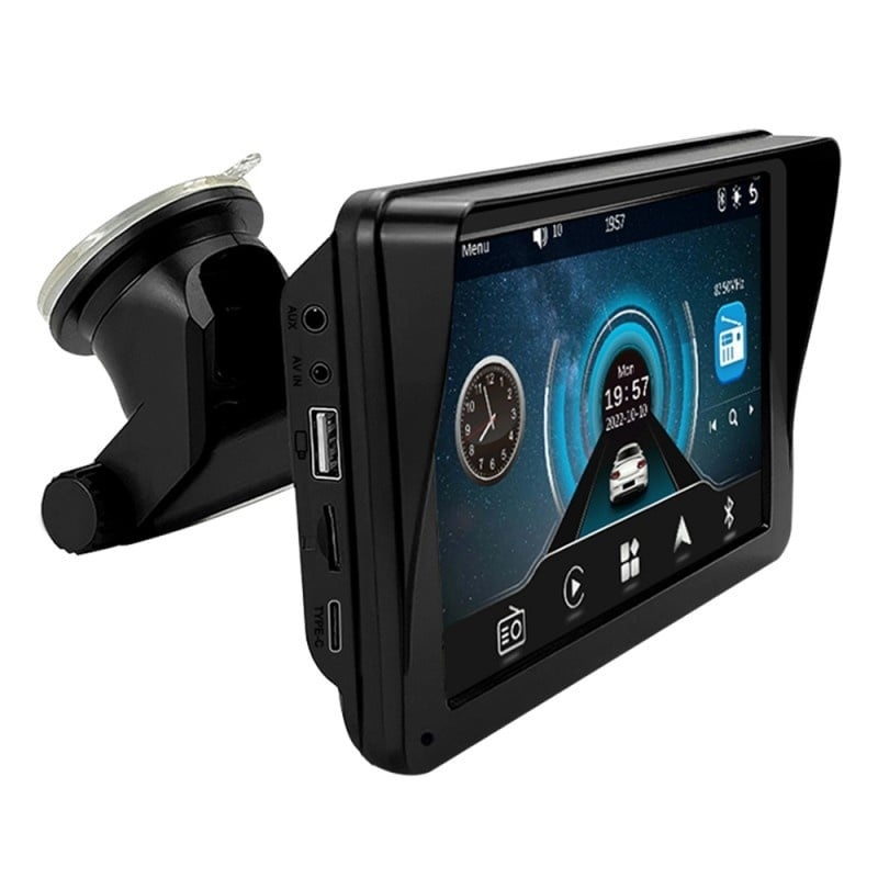 Resigilat Sistem Multimedia Techstar® Apple Carplay/Android 7094P, Ecran Tactil, 7 Inch 1080P Full HD, Bluetooth, Mirror Link/Card TF/USB/AUX, Negru - 1 | YEO