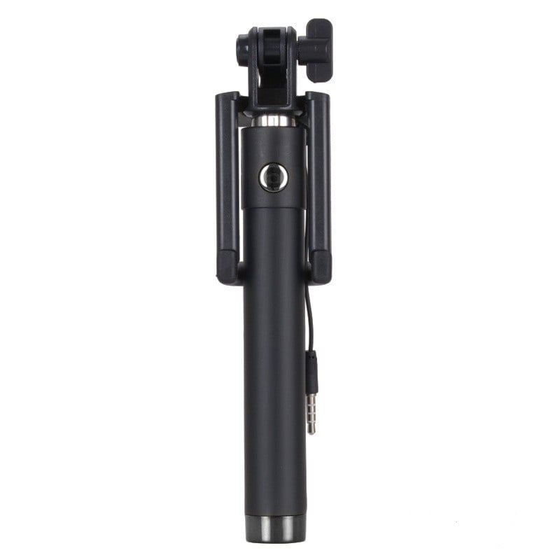 Selfie Stick Cablu Jack 3.5 mm Extensibil 80cm Negru