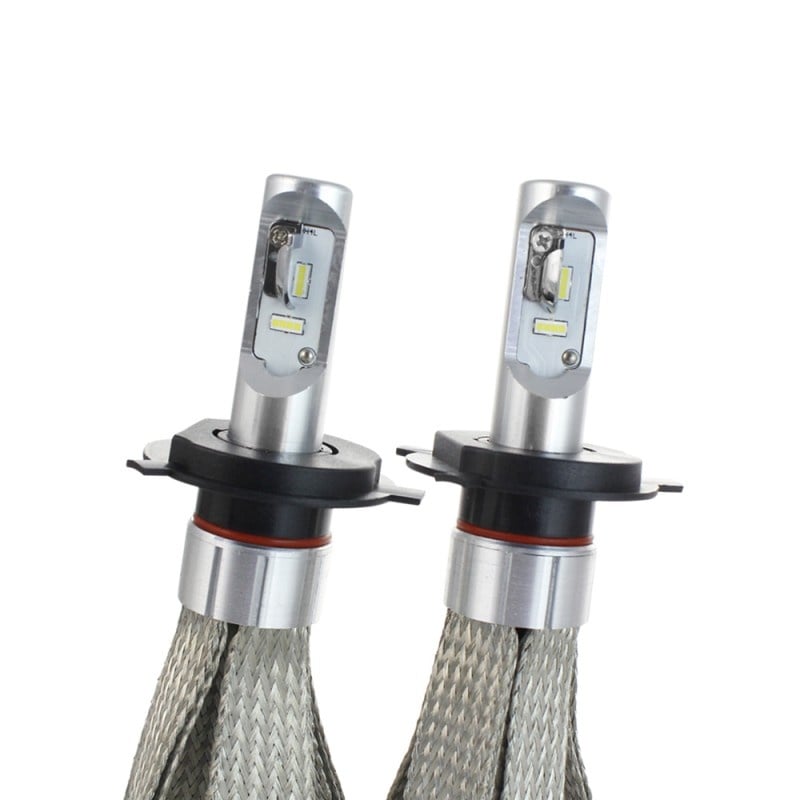 Set 2 LED-uri Auto Techstar® 8C, H4, 30w, 3000 Lumeni, 6500K, AUTO, 12-24 Volti, COB, Radiator Aluminiu si Cupru - 3 | YEO