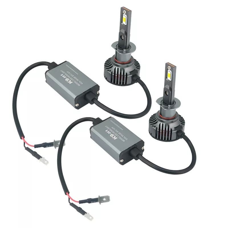 Set 2 LED-uri Auto Techstar® K9, H1, 50w, 6000 Lumeni, 6500K, AUTO, 12-24 Volti, CSP, Canbus, Miez Cupru, Radiator Aluminiu - 1 | YEO