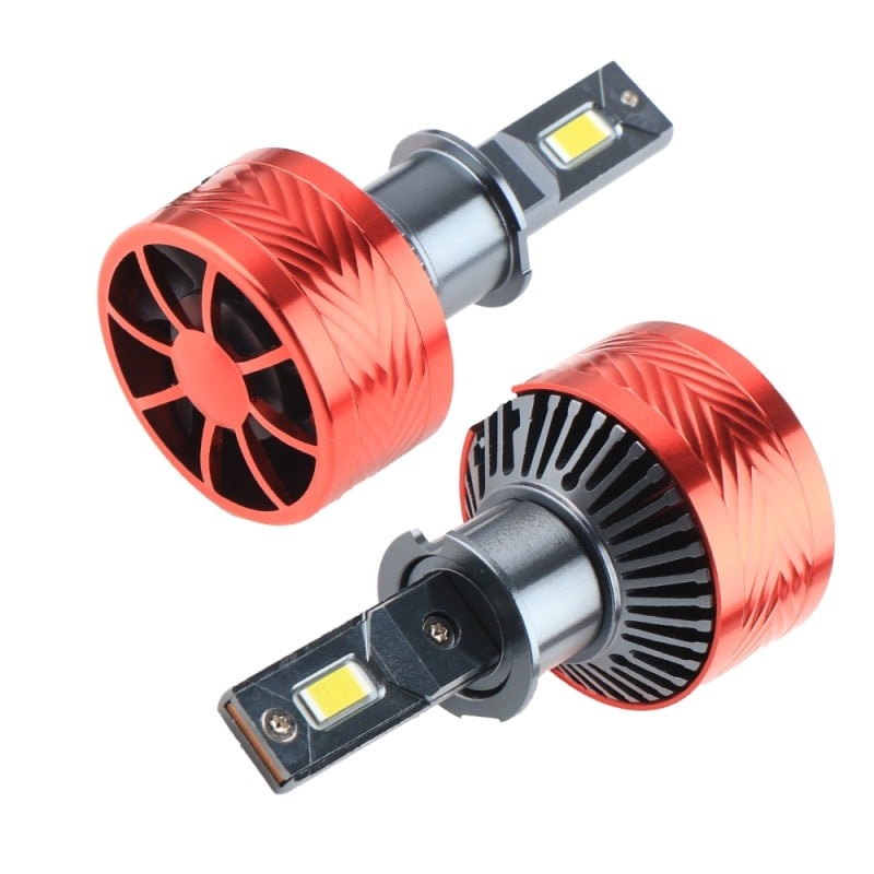 Set 2 LED-Uri Auto Techstar® P14, H3, 120W, 18000 Lumeni, 6000K, 12-24V, Unghi Fascicul 360°, CSP 3570, Canbus, Radiator Aluminiu, Racire Cooling Tech, Argintiu - 3 | YEO