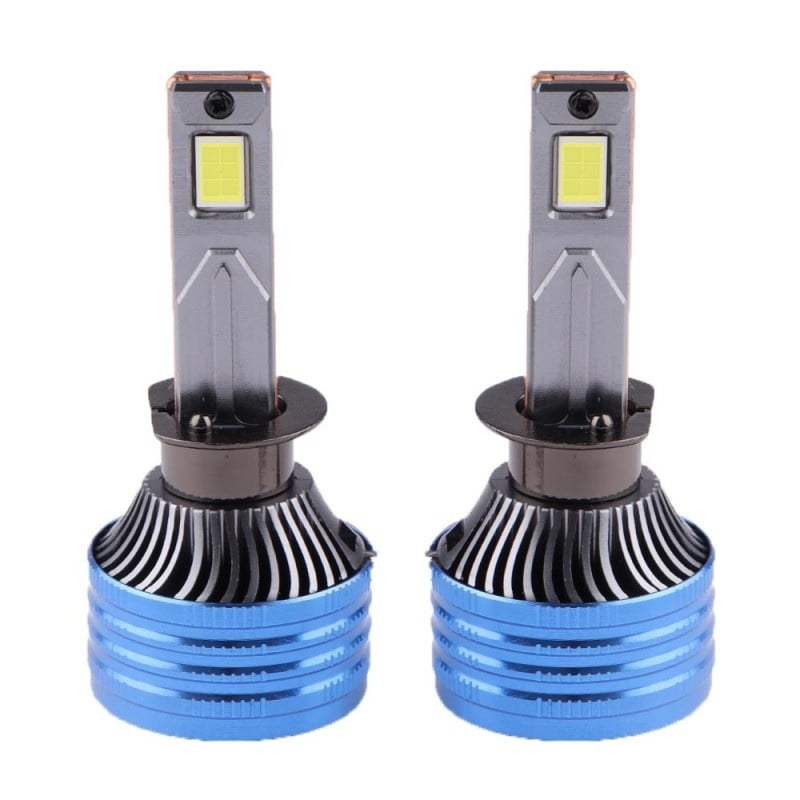 Set 2 LED-uri Auto Techstar® P41, H1, 100w, 16000 Lumeni, 6500K, AUTO, 12-24 Volti, CSP, Canbus, Miez Cupru, Radiator Aluminiu