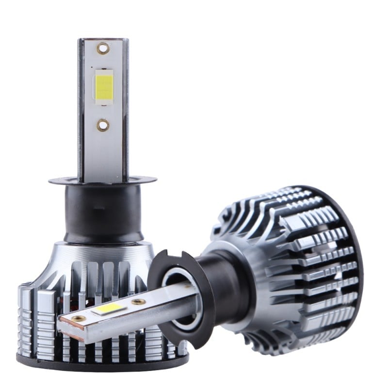 Set 2 LED-Uri Auto Techstar® V8, H3, 120W, 12-24V, 15000 Lumeni, 6000K, Unghi Fascicul 360°, CSP 3570, Canbus, Radiator Aluminiu, Racire Cooling Tech, Argintiu - 3 | YEO