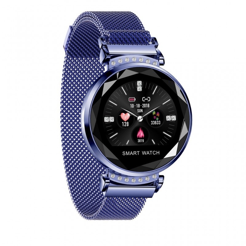 Smartwatch Fitness Sport Albastru Elegant pentru Dama Techstar® H2 cu Monitorizare Somn si Cardiaca - 3 | YEO