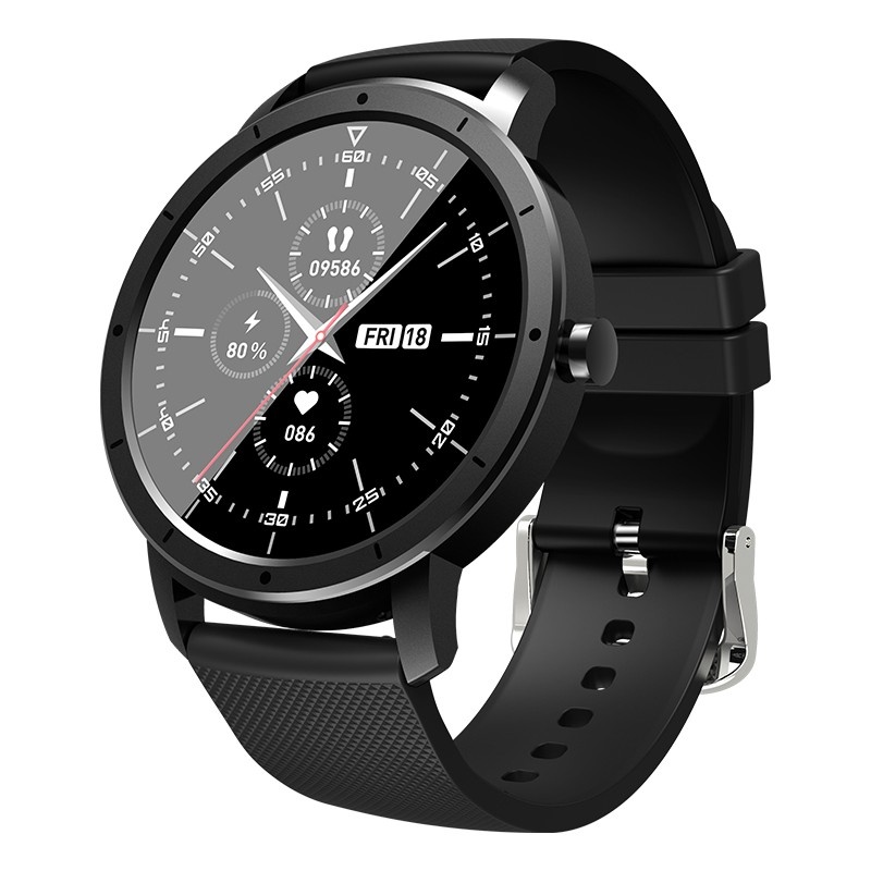 Smartwatch Techstar® HW21, Negru Ecran Touch, IPS 1.28inch, Bluetooth 5.2, Ecran Personalizabil, Monitorizare Tensiune, Puls, Oximetru, Aliaj de Zinc - 1 | YEO