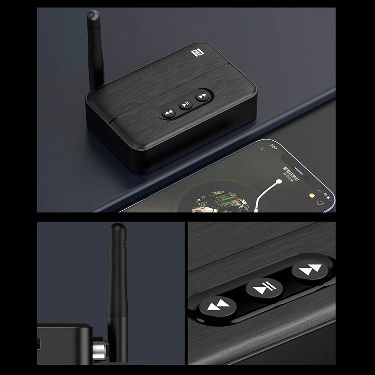 Adaptor RX Receptor Audio Bluetooth 5.4 Techstar® M60, Imperechere NFC, AUX + RCA, Redare USB, Type-C, Flash Drive, Microfon Integrat, HiFi, 10m - imagine 12