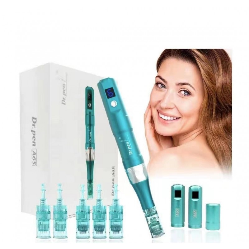 Aparat Pentru Tratament Facial DermaPen Techstar® Dr Pen Ultima A6S Professional Plus, 2 Capete de Rezerva, Ace Otel Inoxidabil, Regenerare Piele, Lifting, Viteza Reglabila, 2 Acumulatori, 1200mAh - 1 | YEO