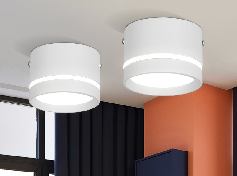 Poze Aplica de Tavan Techstar® LED 15W, Alba, 6500K, Corp Aluminiu, Design Cilindric, Rezistenta la Umiditate, IP44