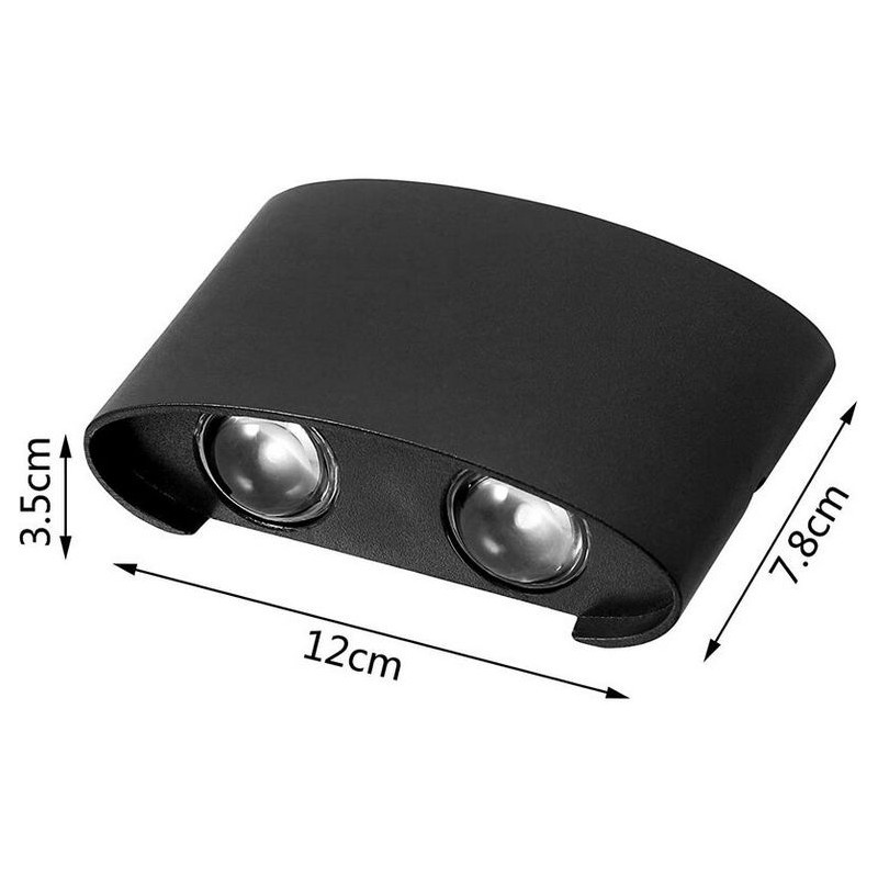 Poze Aplica Exterior Techstar® LED Light C20, Putere 4W, A+, Rezistenta la Apa si Praf, Alb Rece, 6000K, Aluminiu, Negru