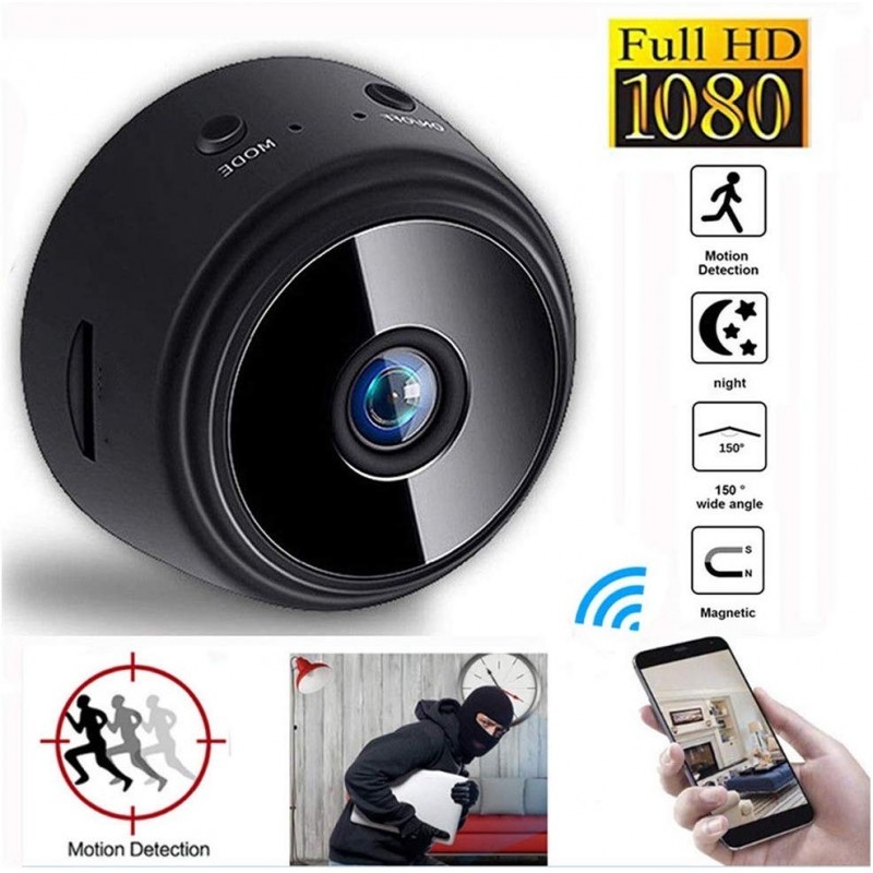 Camera supraveghere Techstar® RL-96 1080P, FullHD, Wide 150°, Infrarosu, MicroSD, WiFi, Spy, Prindere Magnetica - 3 | YEO