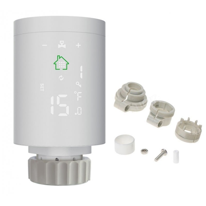 Cap Termostat Inteligent Calorifer Techstar® HY368, Smart, Ecran LED, Protocol ZigBee, Pentru Radiator, Cu Programare, Aplicatie Mobil, Adaptoare Incluse - 3 | YEO