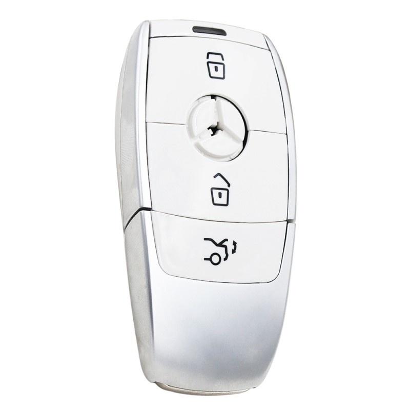 Carcasa cheie auto Techstar® pentru Telecomanda Inteligenta, compatibila cu Mercedes Benz, C200L, E300L, S320, S350L, GLC, 3 Butoane, Alb