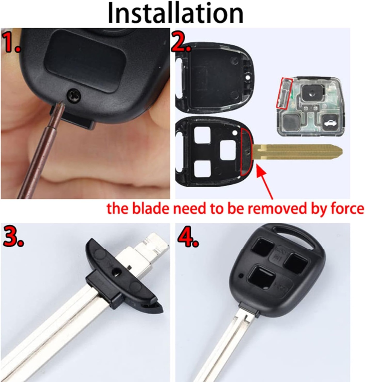 Carcasa Cheie Auto Techstar cu 3 Butoane Compatibila Toyota Yaris, Corolla, RAV4, Avensis, Lexus RX, GS, IS - 3 | YEO