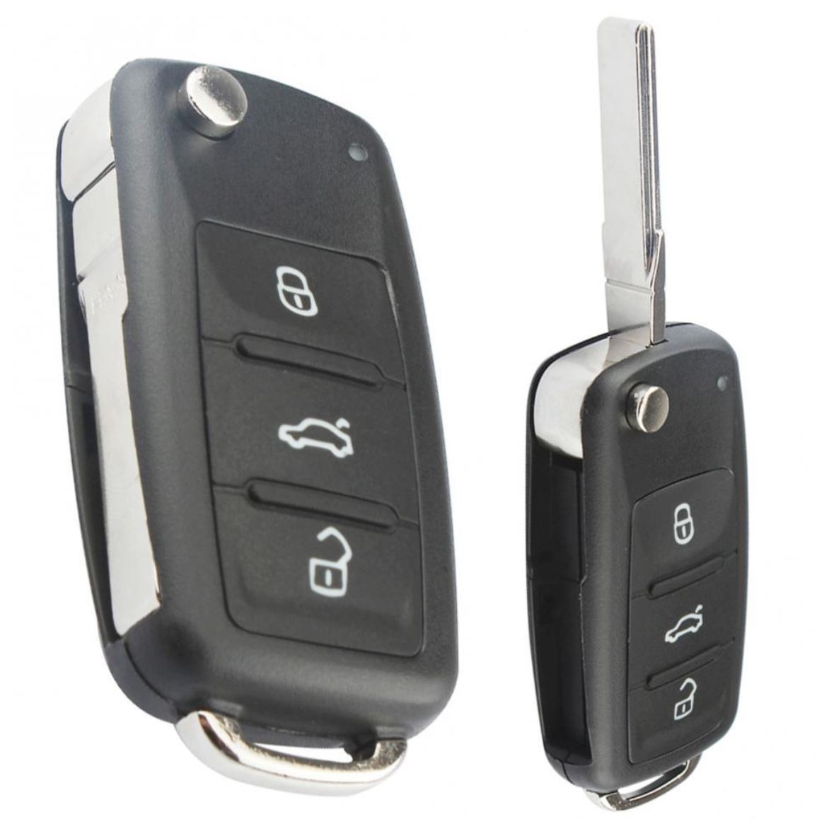 Carcasa cheie auto Techstar tip briceag cu 3 butoane pentru Volkswagen – model pliabil, carcasa nedetasabila