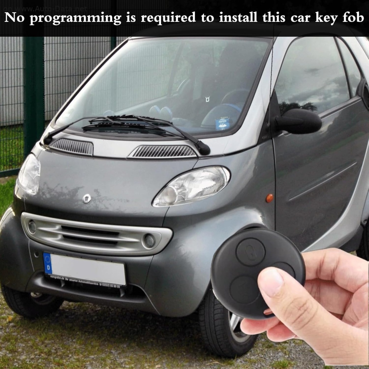 Carcasa cheie telecomanda Techstar compatibila Smart Fortwo 450/City-Coupe/Cabrio, Roadster, Forfour, 3 butoane, neagra - imagine 4