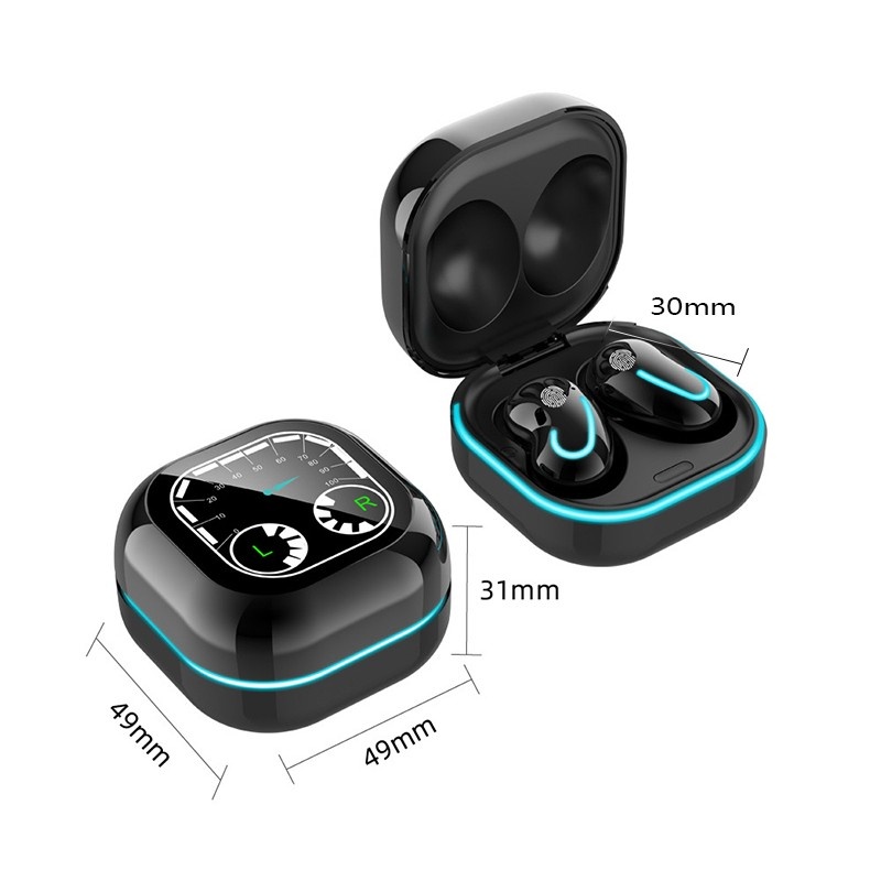 Casti Smart Techstar® S6SE Mini, Display Inteligent, Wireless, Bluetooth V5.1, Touch, 200mAh, pentru iPhone Xiaomi Huawei, Samsung, Negru - 3 | YEO