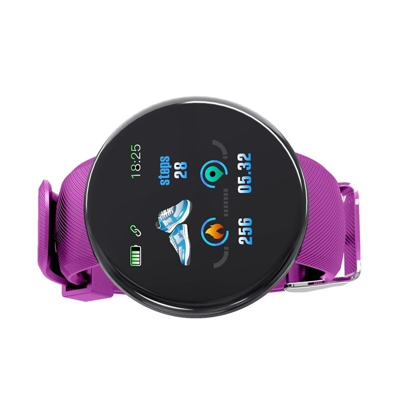 Ceas Smartwatch Techstar® D18, 1.3inch OLED, Bluetooth 4.0, Monitorizare Tensiune, Puls, Oxigenarea Sangelui, Waterproof IP65, Mov - 1 | YEO