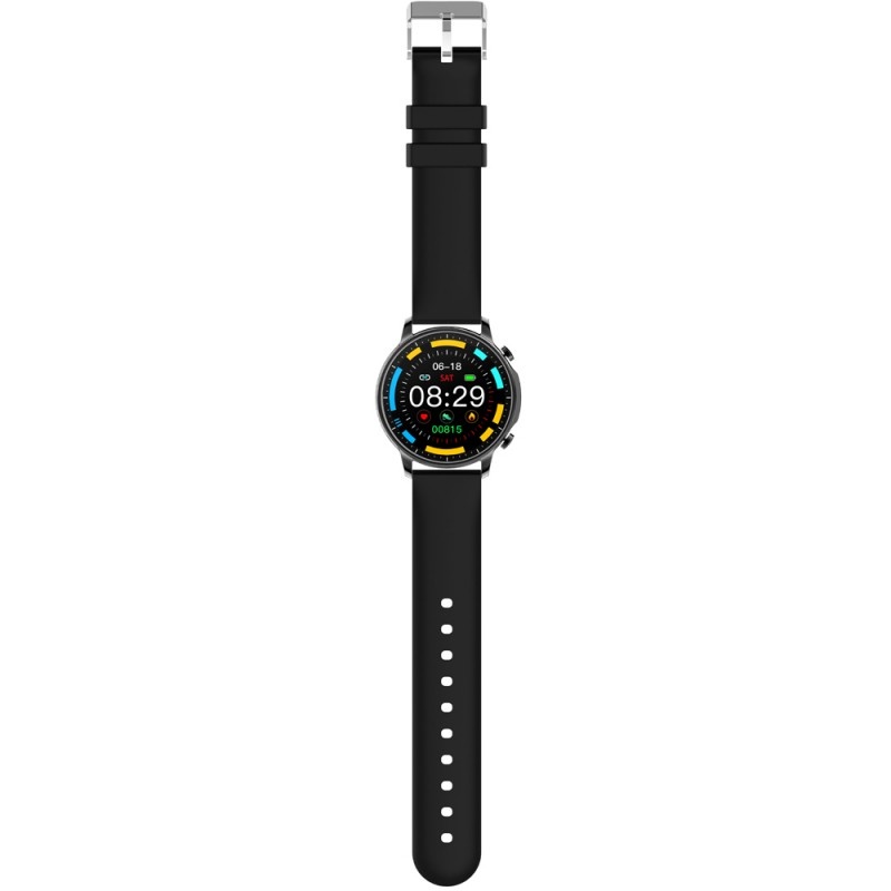 Ceas Smartwatch Techstar® V23, 1.3 inch IPS, Monitorizare Puls, Tensiune, Sedentarism, Bluetooth 5.1, IP67, Negru - 1 | YEO