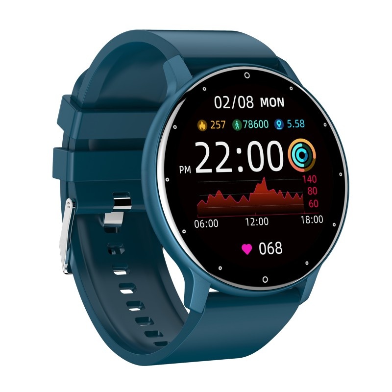 Ceas Smartwatch Techstar® ZL02, Ecran 1.28 Inch TFT, Bluetooth 4.0, Notificari Apeluri/Mesaje, Monitorizare Fitness, Ritm Cardiac Si Tensiune Arteriala, Compatibil IOS/Android, Albastru - 1 | YEO