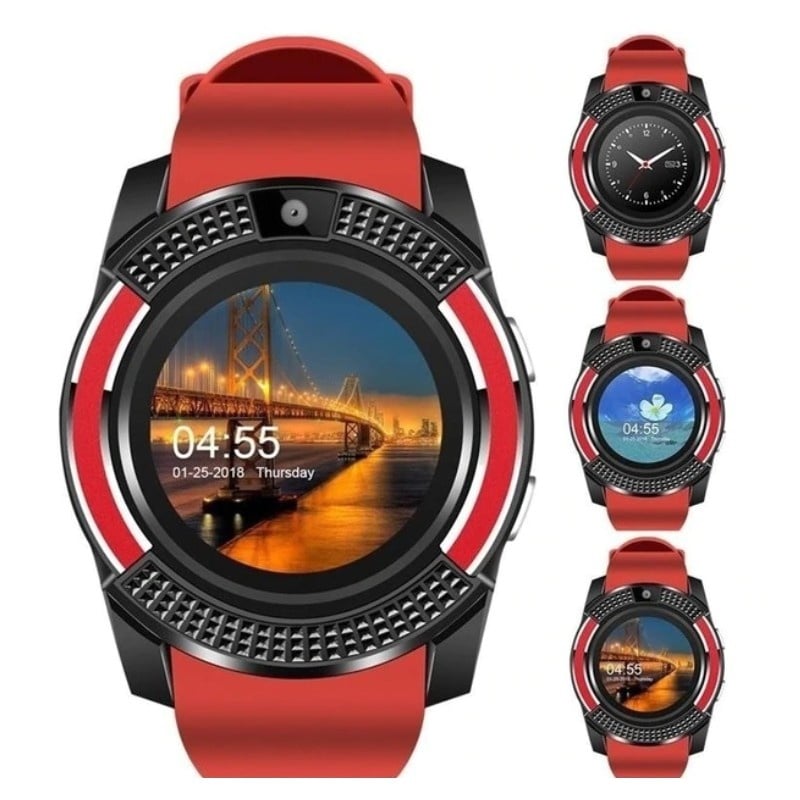 Ceas Smartwatch V8 Rosu HandsFree Bluetooth 3.0 Micro SIM Android Camera 1.3MP - 3 | YEO