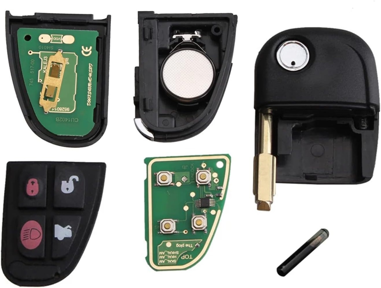 Cheie Auto Completa Programabila 433MHz, cu 4 butoane, cip 4D60, compatibila Jaguar X-Type, S-Type, XJ, XJR, XK, XF, cu electronica si lama FO21, FCCID: NHVWB1U241 - 1 | YEO