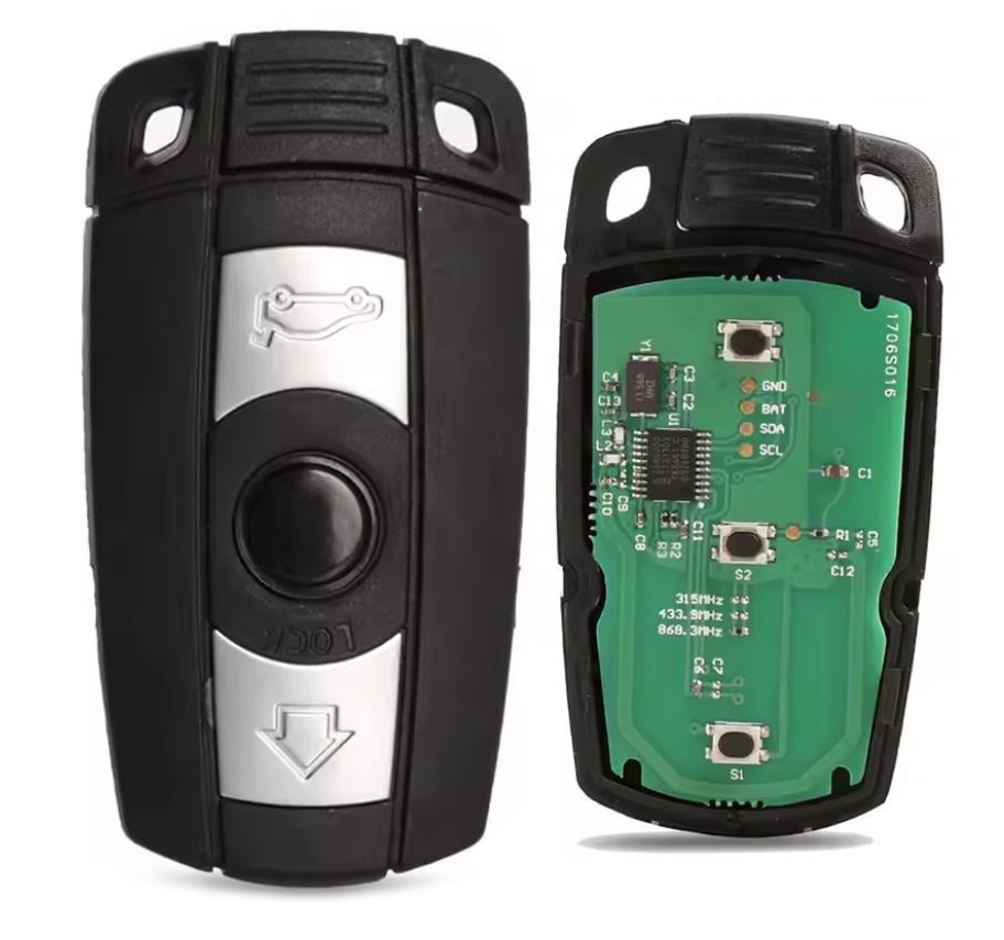 Cheie auto completa programabila Techstar, compatibila BMW seria 1/3/5/7/X5/X6 CAS3, 433MHz, 3 butoane, chip PCF7953