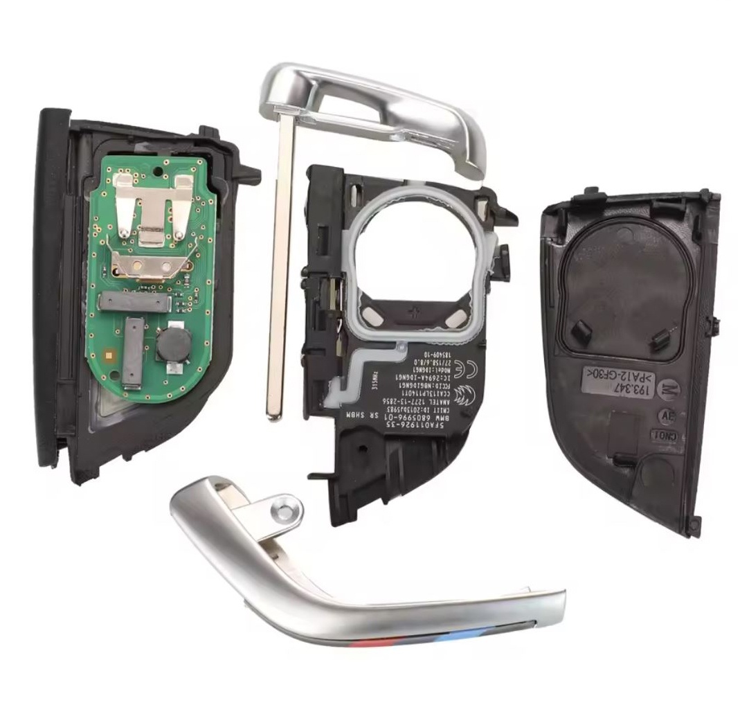 Cheie auto completa si programabila Techstar, compatibila cu BMW Seria 1 2 3 4 5 6 7, X3 X4 X5 X6, M2 M3 M4 – 433MHz, chip ID49 PCF7945, carcasa cu 3 butoane - 1 | YEO