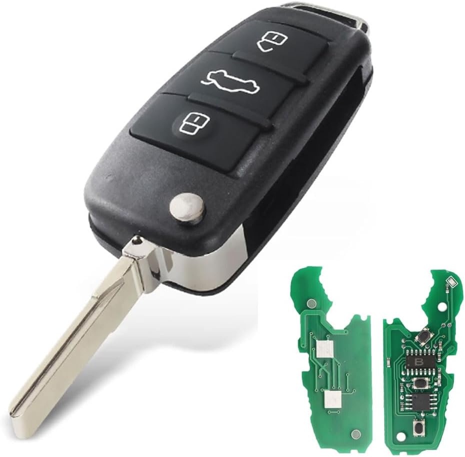 Cheie Auto Programabila Techstar cu 3 butoane pentru Audi Q7 B7 Q3 A3 TT A2 A8 A6 A6L A4 S5 C5 C6 B6 A4L A5 Q5 S RS Cabrio, Avant, Quattro, 433MHz, ID48, FCC: 8E0837220 / 8E0837220K / 8E0837220D