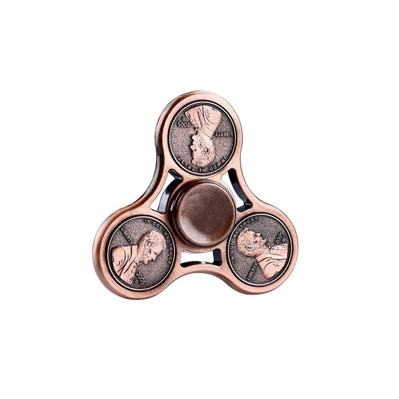 Fidget Spinner Metalic One Cent din Aluminiu