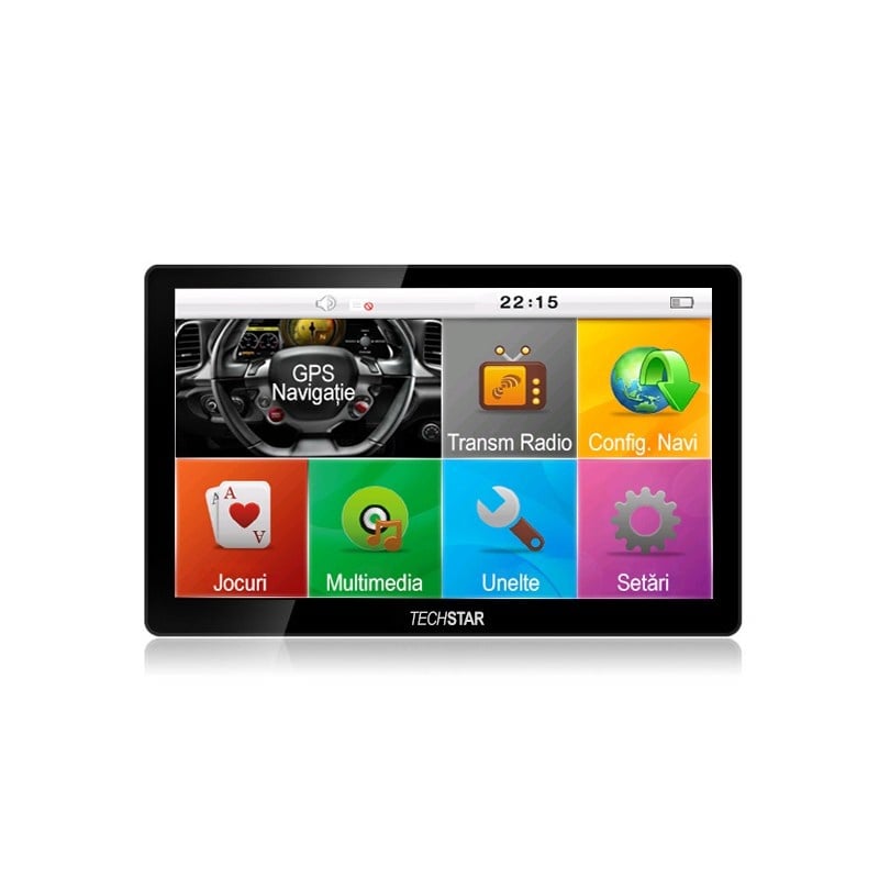 GPS Auto/Camion Navigatie Techstar® 7 inch, Display Touchscreen Premium, Bluetooth, 8GB Windows CE 128 Ram, Negru