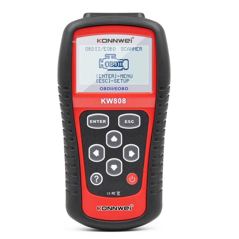 Instrument de scanare si diagnosticare auto, KONNWEI KW808, OBD2, Display 2.8 inch, citirea și ștergerea codurilor de eroare a motorului, vizualizarea pregătirii I/M, preluarea informațiilor autovehiculului, testul senzorului O2