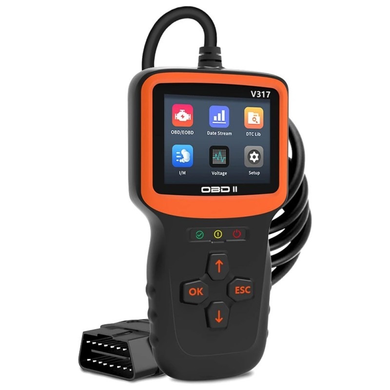 Instrument De Scanare Si Diagnosticare Auto Techstar® V317, Display 2.8 inch, Citire si stergere coduri eroare motor, Diagnosticare CAN, Compatibil OBD II si EOBD, Negru/Orange - 1 | YEO