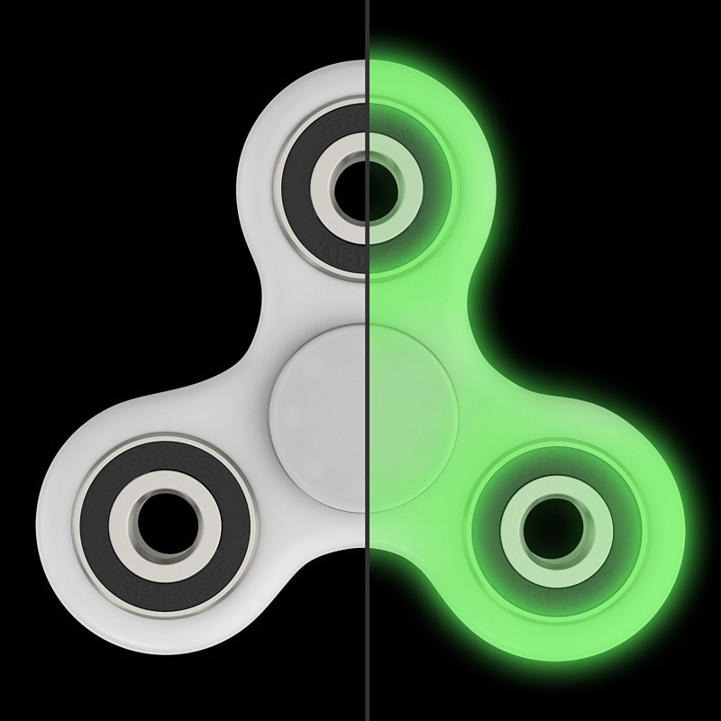 Jucaria Fidget Spinner Antistres culoare Alb Fosforescent Tri-Spinner